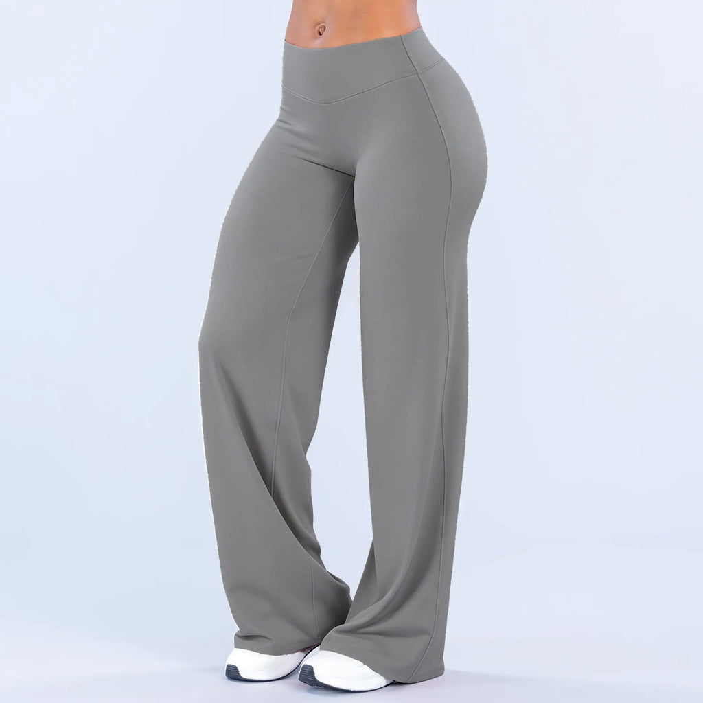 DEEFY Sav Wide Leg Pants Mid Waisted Flare Yoga Pants for Women Tummy Control Butt Lifting Stretchy Workout Gym Lounge Pants
