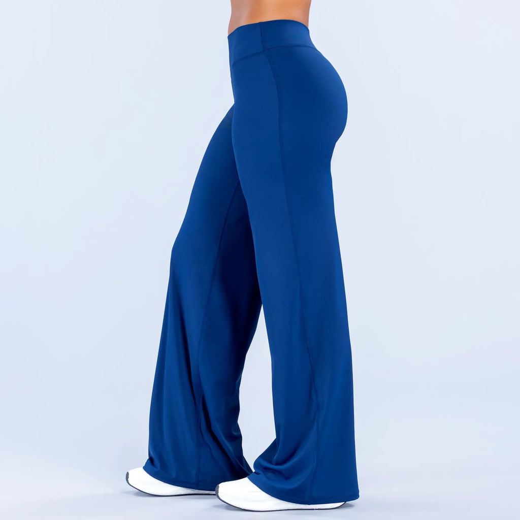 DEEFY Sav Wide Leg Pants Mid Waisted Flare Yoga Pants for Women Tummy Control Butt Lifting Stretchy Workout Gym Lounge Pants