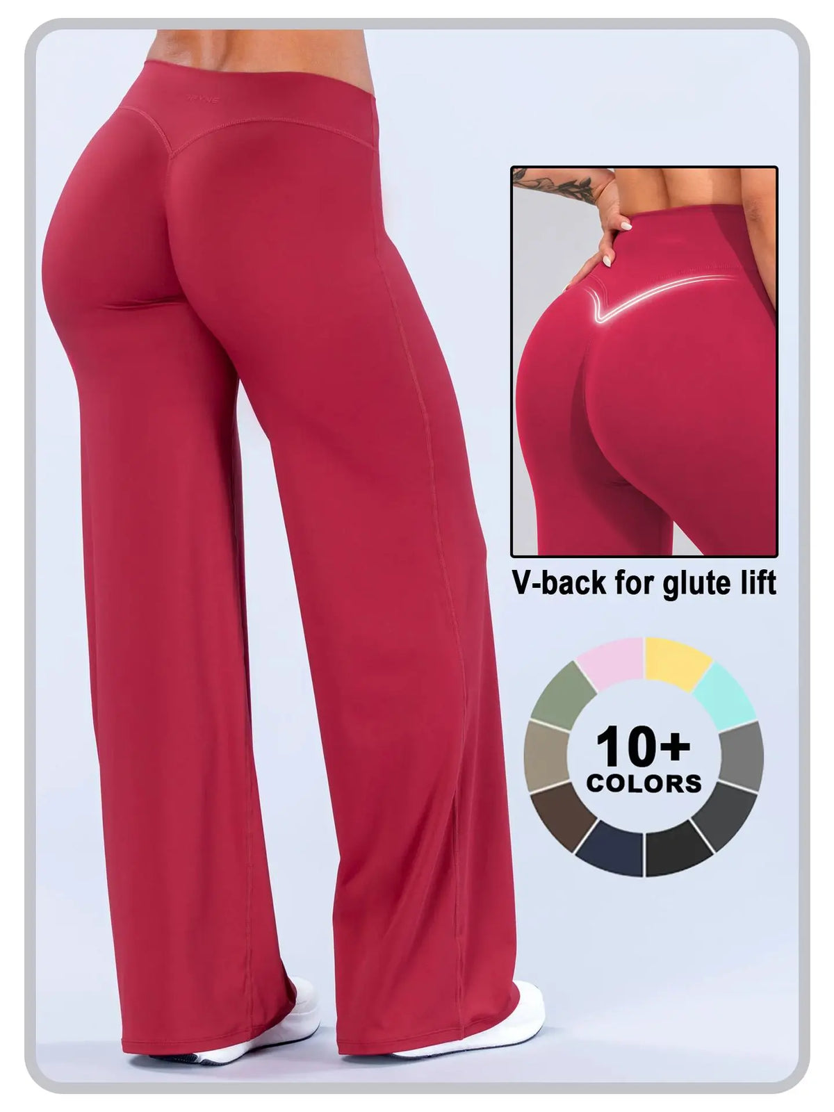 DEEFY Sav Wide Leg Pants Mid Waisted Flare Yoga Pants for Women Tummy Control Butt Lifting Stretchy Workout Gym Lounge Pants