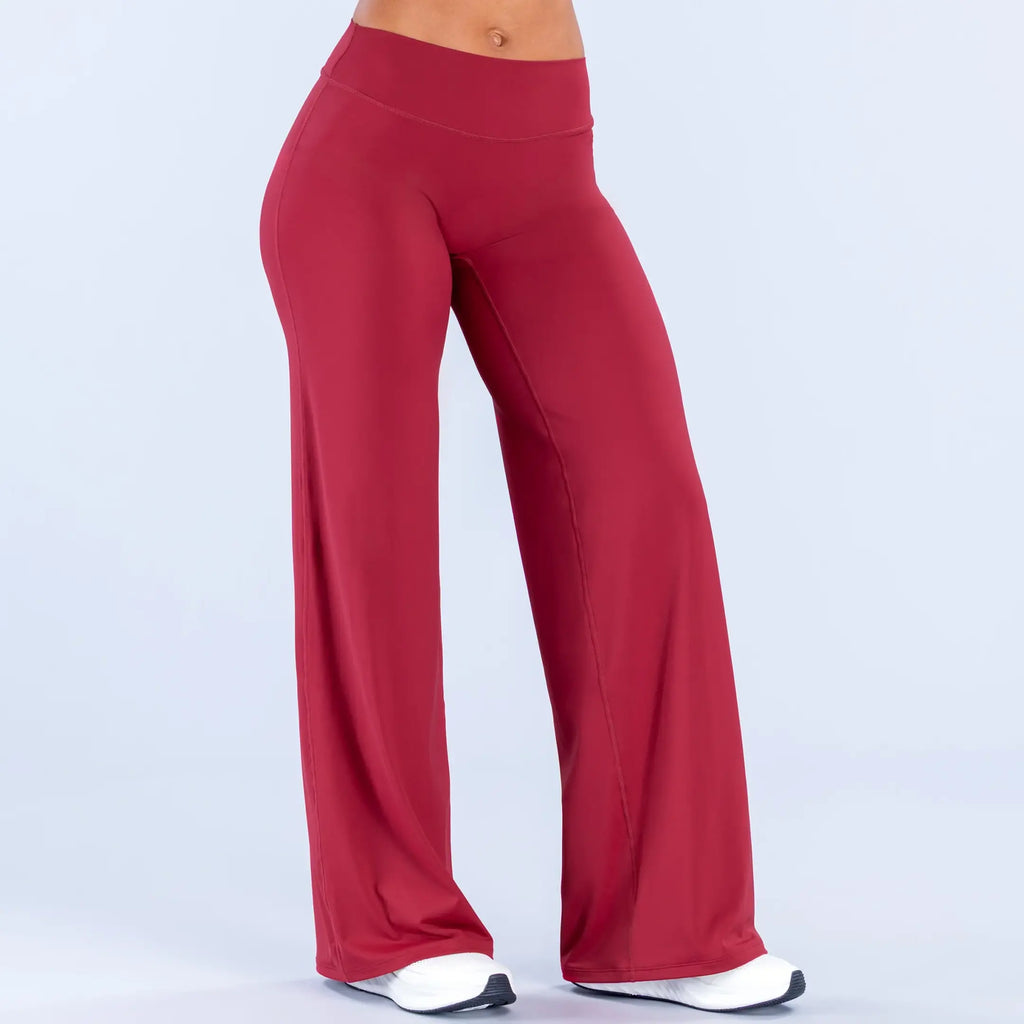 DEEFY Sav Wide Leg Pants Mid Waisted Flare Yoga Pants for Women Tummy Control Butt Lifting Stretchy Workout Gym Lounge Pants